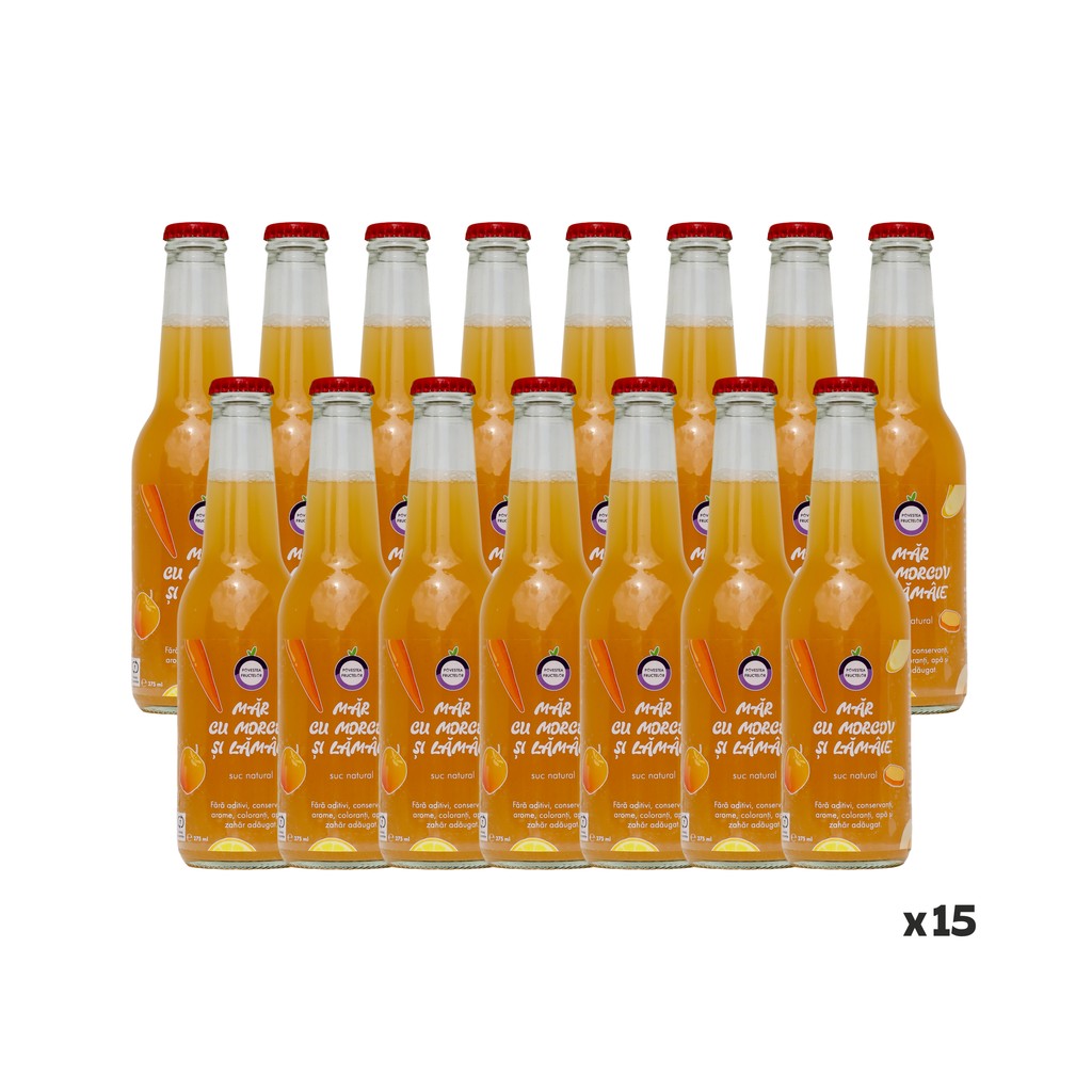 Pachet 15 x Suc Măr, Morcov și Lămâie 275 ml