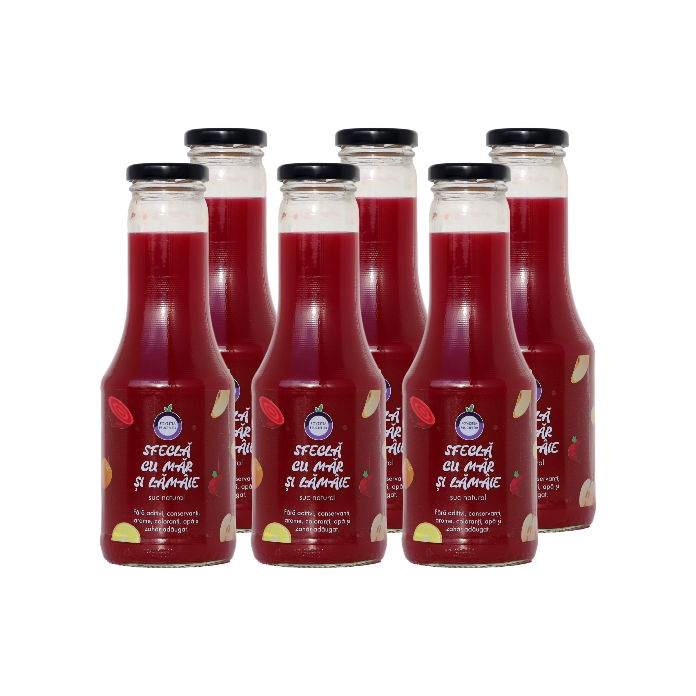 Pachet 6 x Suc Sfeclă, Măr, Lămâie 0.5 L