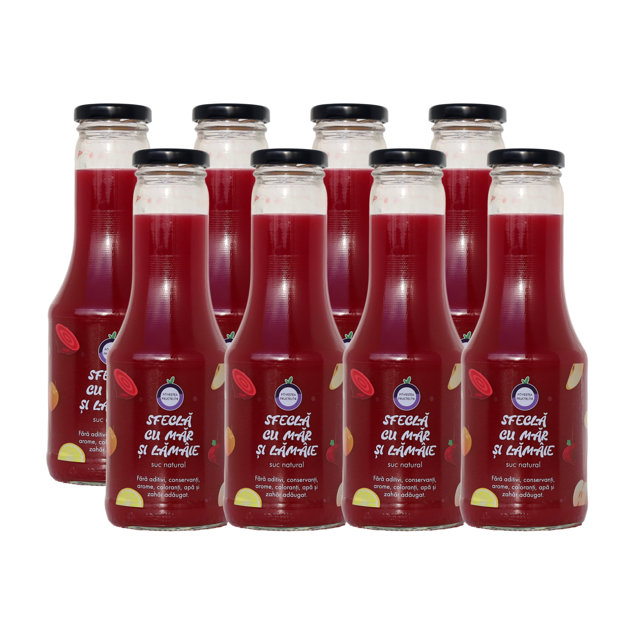 Pachet 8 x Suc Sfeclă, Măr, Lămâie 0.5 L