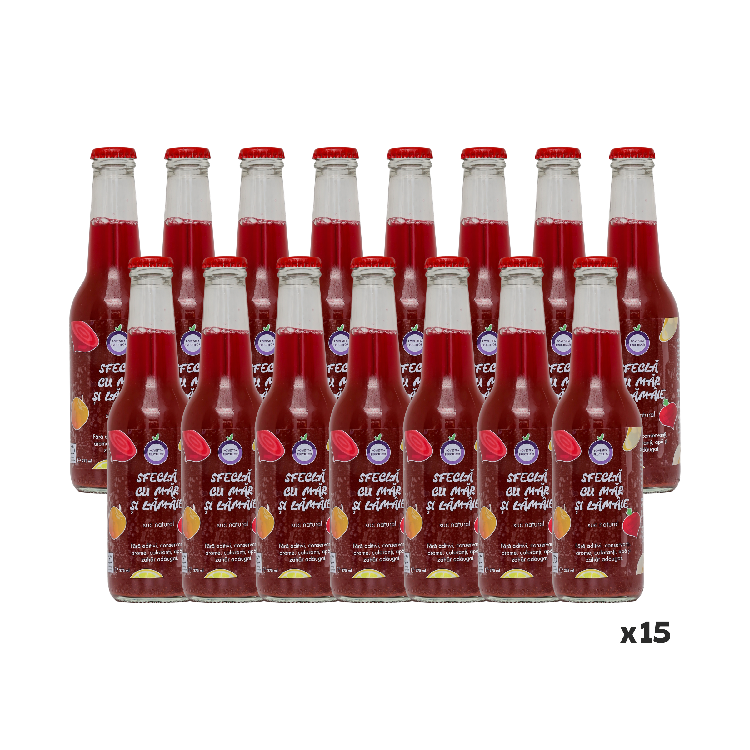 Pachet 15 x Suc Sfeclă, Măr, Lămâie 275 ml